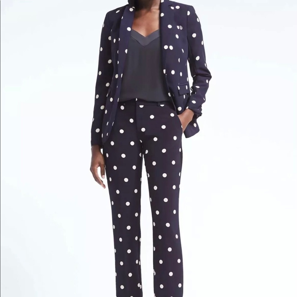 Banana Republic Navy polka dot pant suit